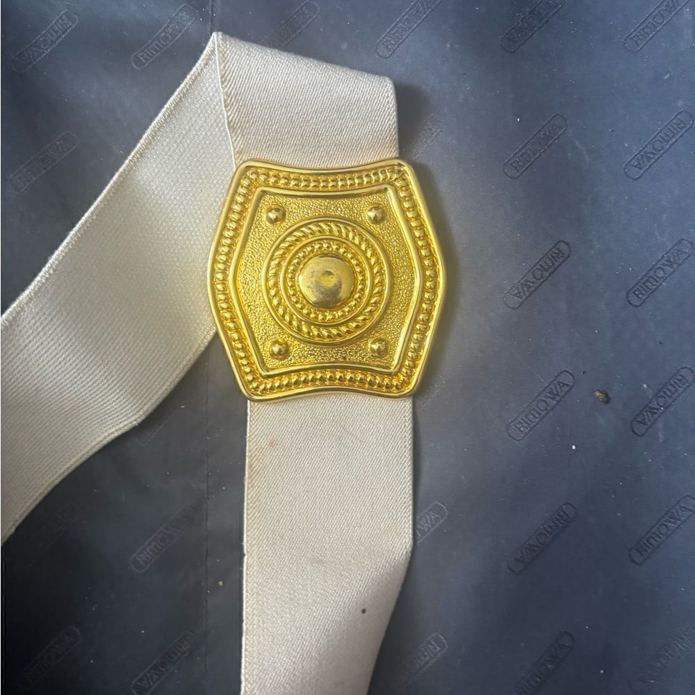 Vintage spandex dress belt gold buckle y2k vintage 1990 pearl accessory rare